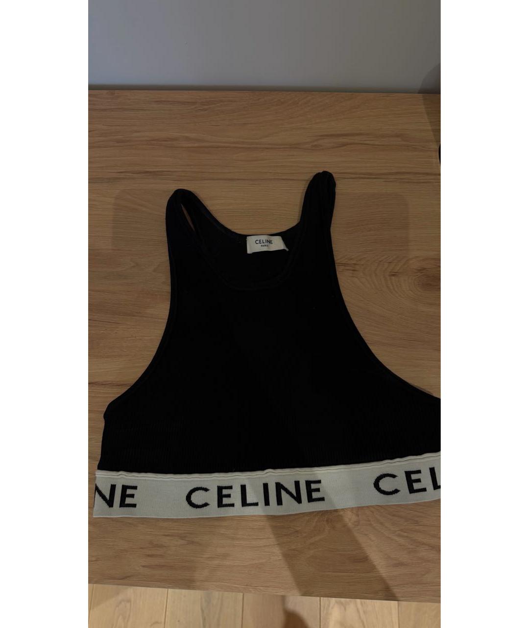 CELINE Черная майка, фото 2