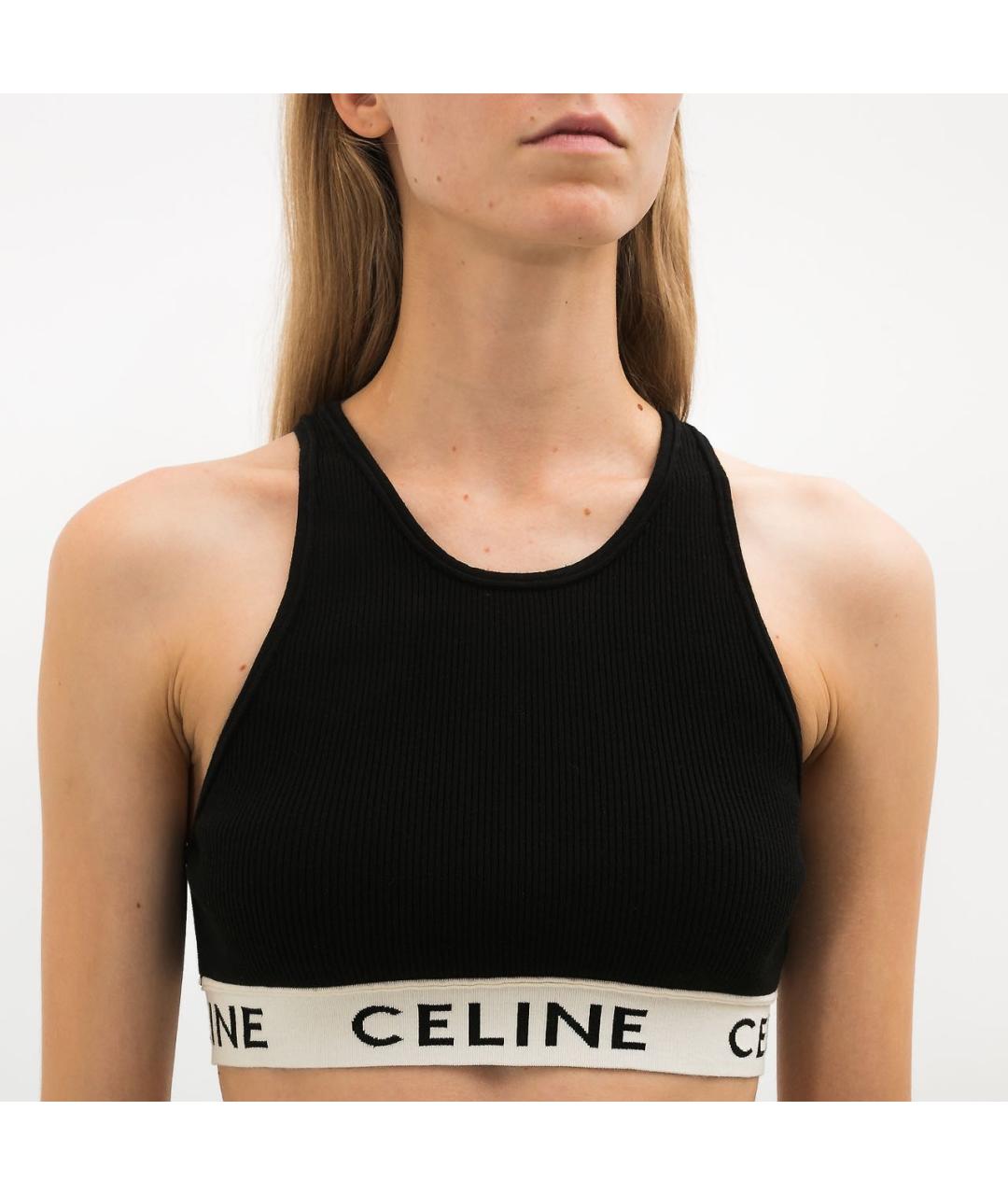 CELINE Черная майка, фото 3