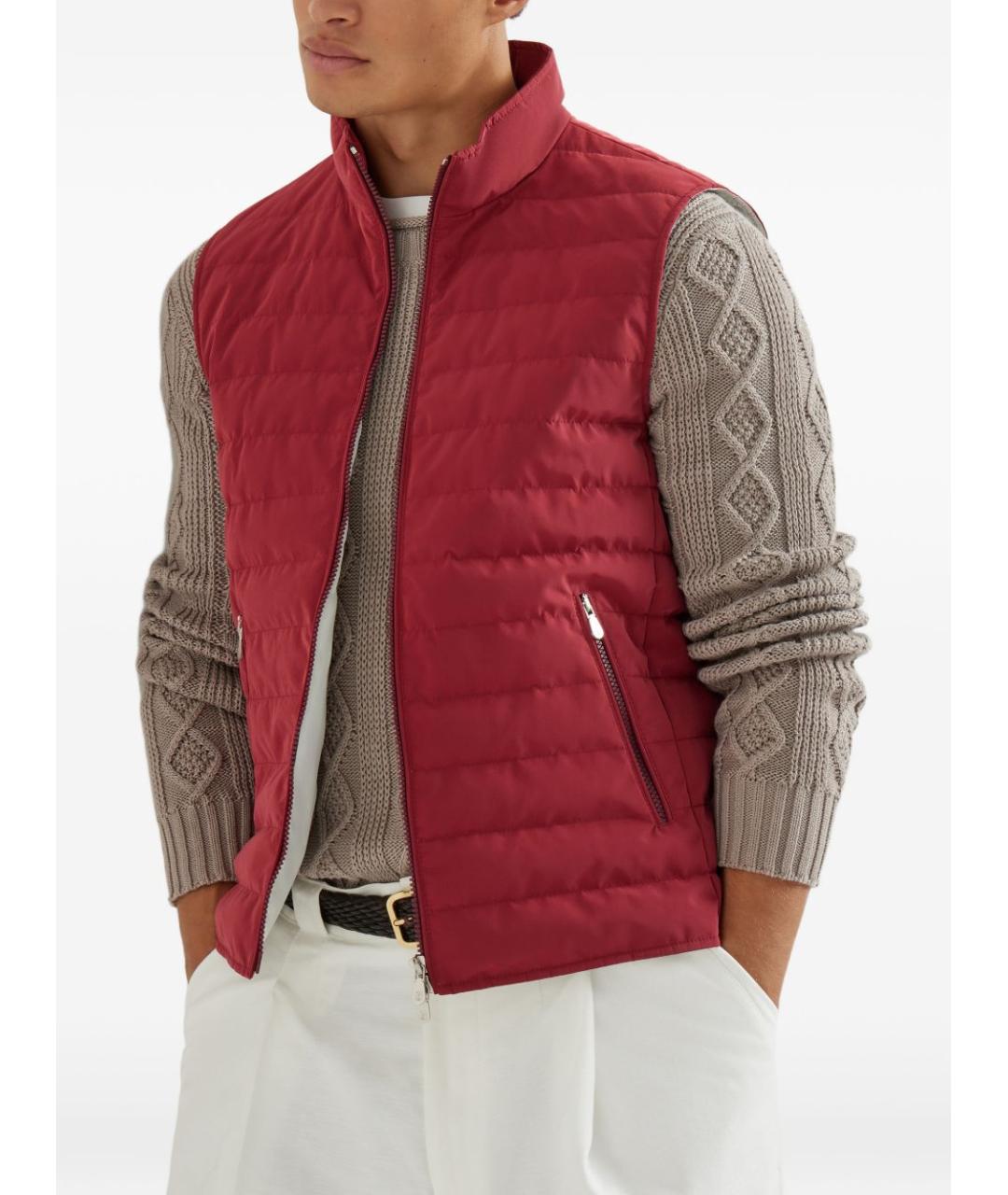 BRUNELLO CUCINELLI Красный полиэстеровый жилет, фото 2