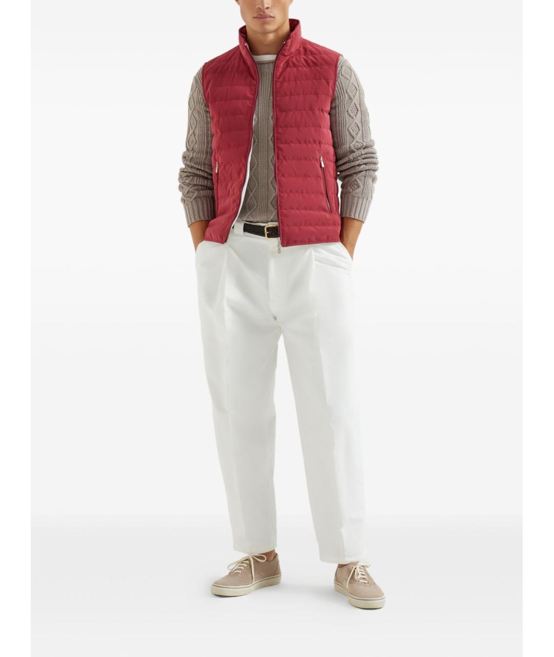 BRUNELLO CUCINELLI Красный полиэстеровый жилет, фото 4