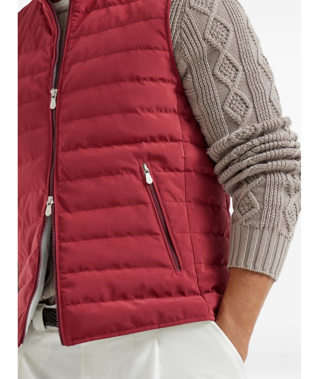 BRUNELLO CUCINELLI Красный полиэстеровый жилет, фото 5