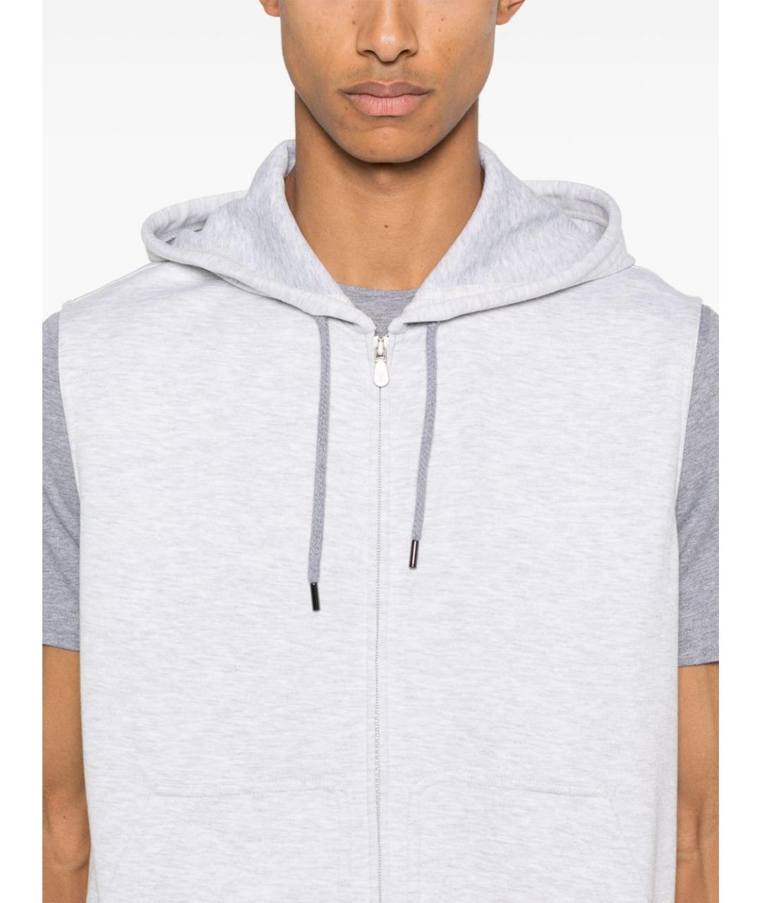 BRUNELLO CUCINELLI Серая хлопковая жилетка, фото 7