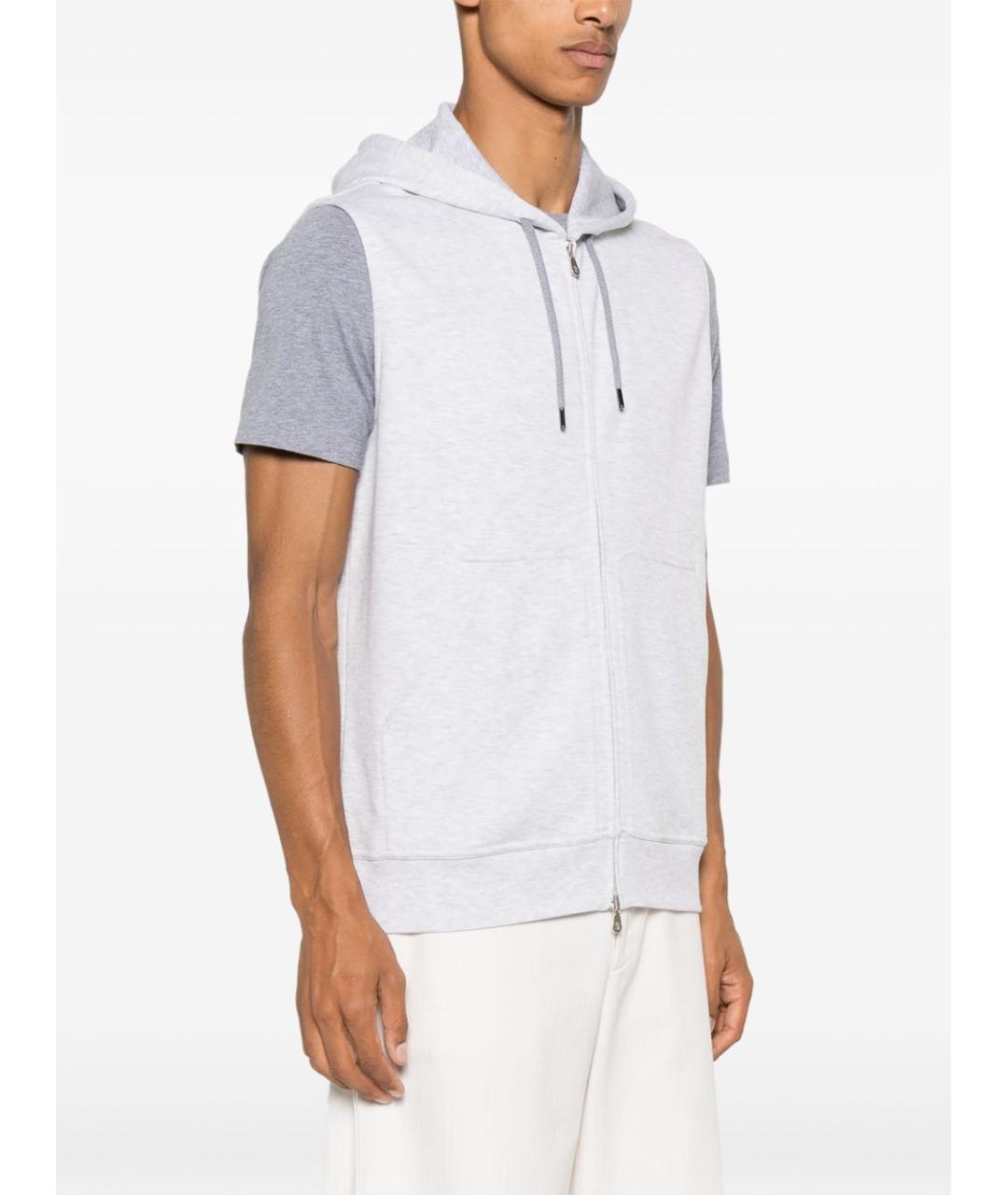 BRUNELLO CUCINELLI Серая хлопковая жилетка, фото 3