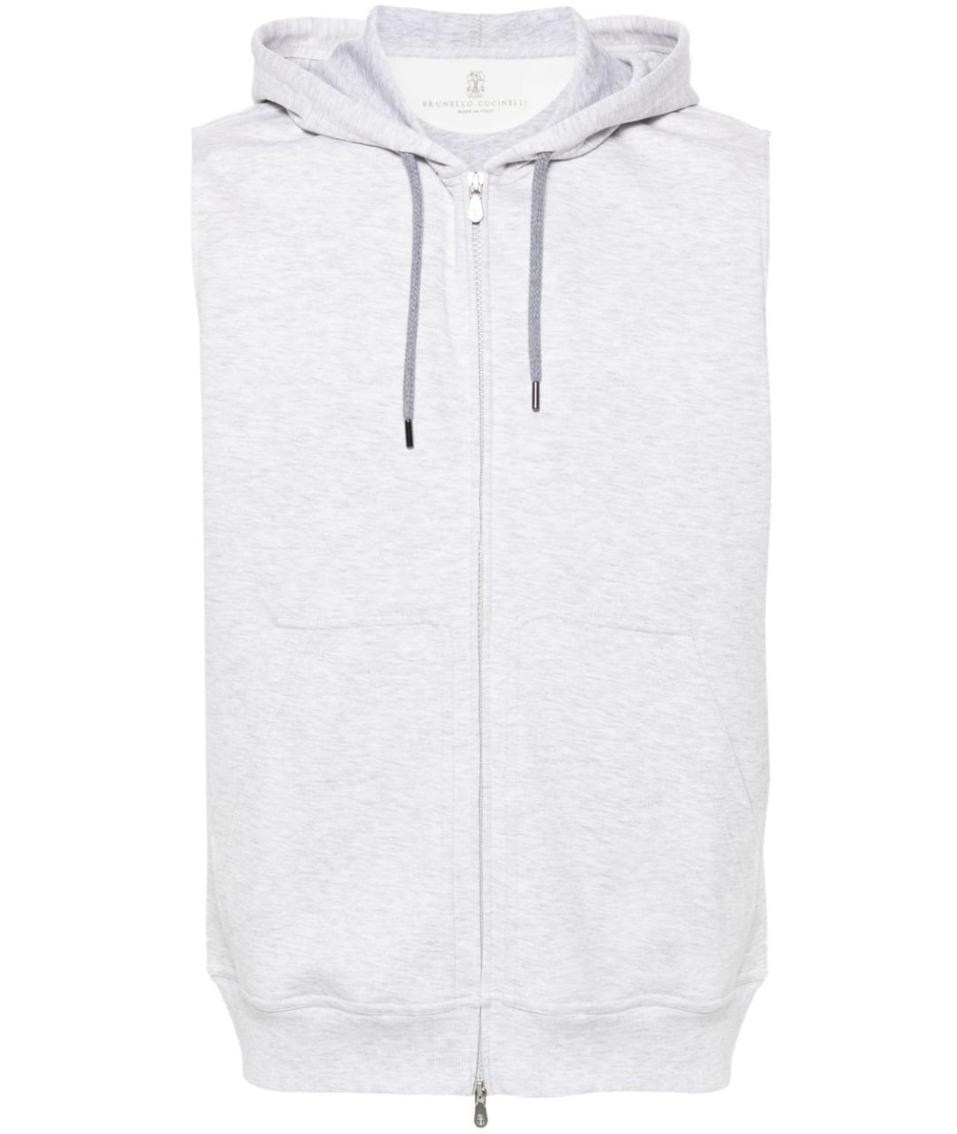 BRUNELLO CUCINELLI Серая хлопковая жилетка, фото 4