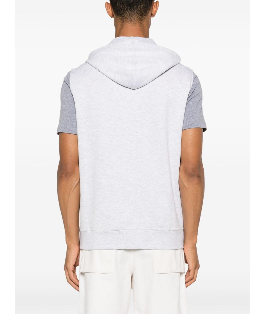 BRUNELLO CUCINELLI Серая хлопковая жилетка, фото 6