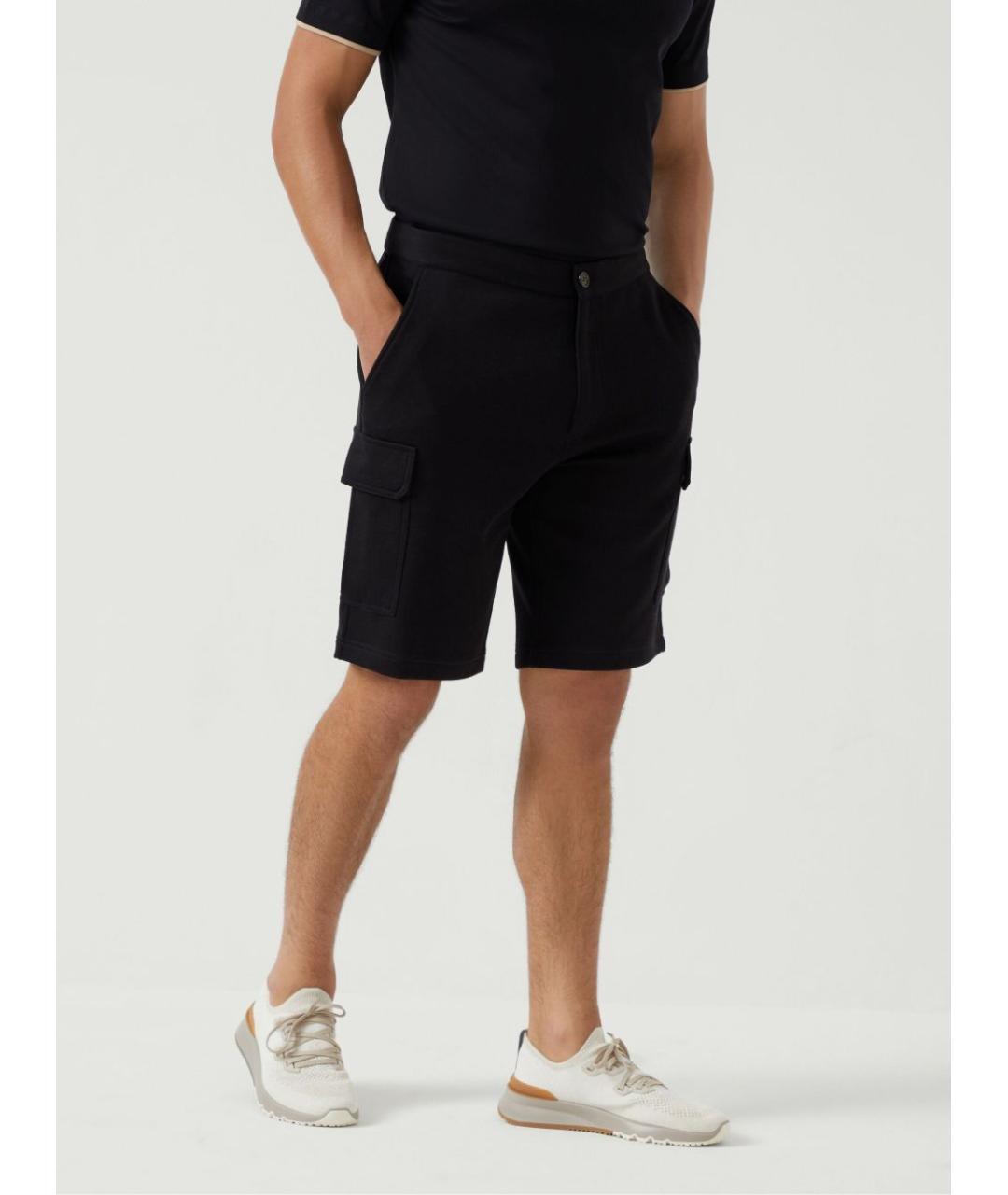 BRUNELLO CUCINELLI Черные хлопковые шорты, фото 5