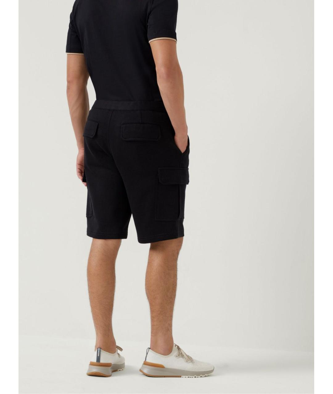 BRUNELLO CUCINELLI Черные хлопковые шорты, фото 3