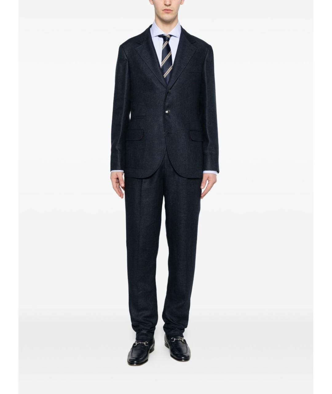 BRUNELLO CUCINELLI Синий классический костюм, фото 3