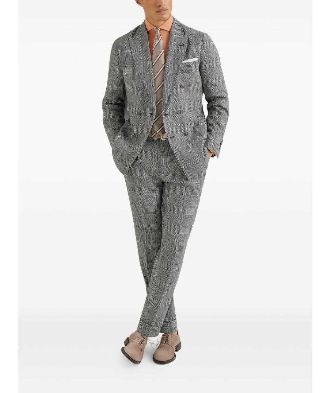 BRUNELLO CUCINELLI Бежевые замшевые низкие ботинки, фото 3