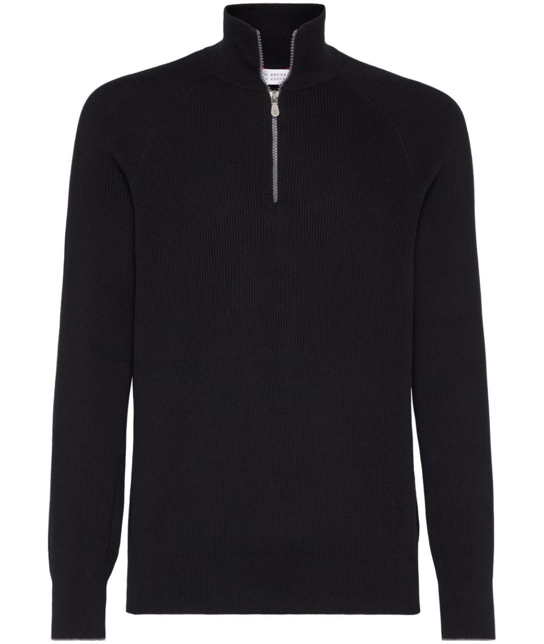 BRUNELLO CUCINELLI Черный хлопковый джемпер / свитер, фото 1
