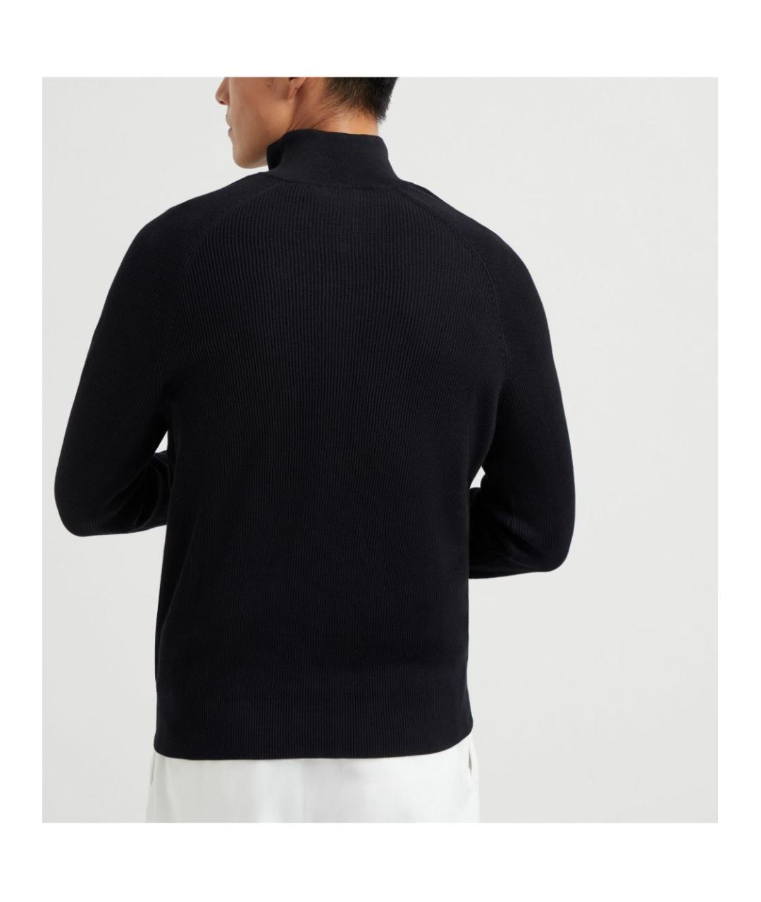 BRUNELLO CUCINELLI Черный хлопковый джемпер / свитер, фото 3
