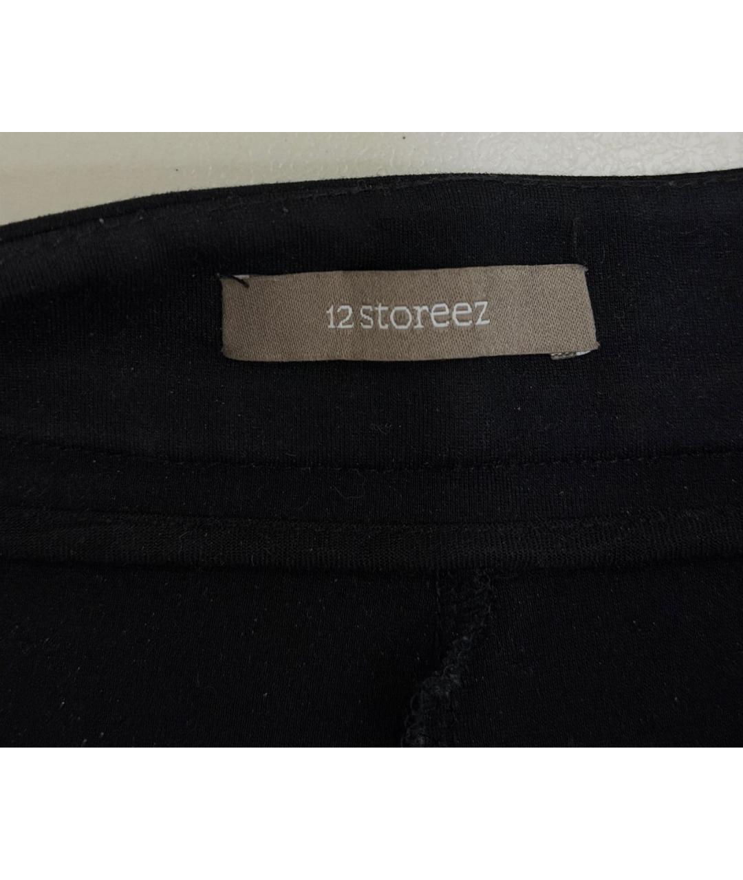 12 STOREEZ Черные вискозные прямые брюки, фото 7
