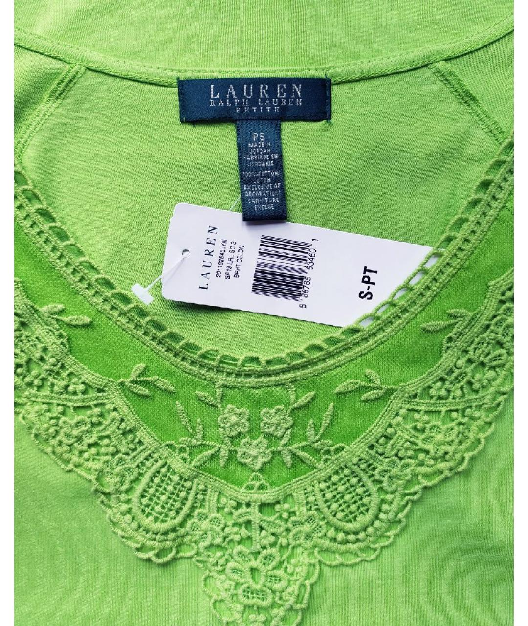 RALPH LAUREN Зеленая хлопковая футболка, фото 2