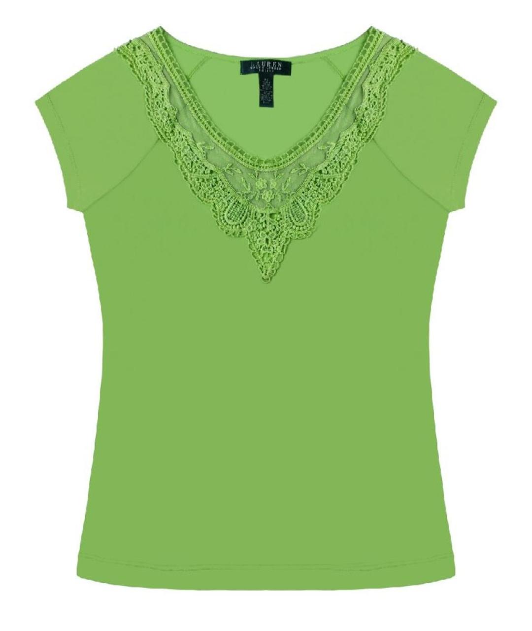 RALPH LAUREN Зеленая хлопковая футболка, фото 1