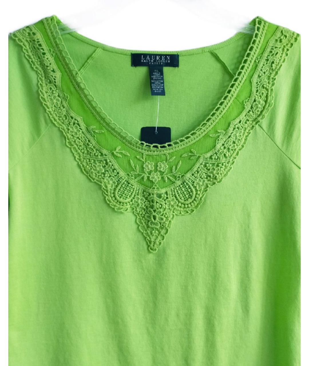 RALPH LAUREN Зеленая хлопковая футболка, фото 4