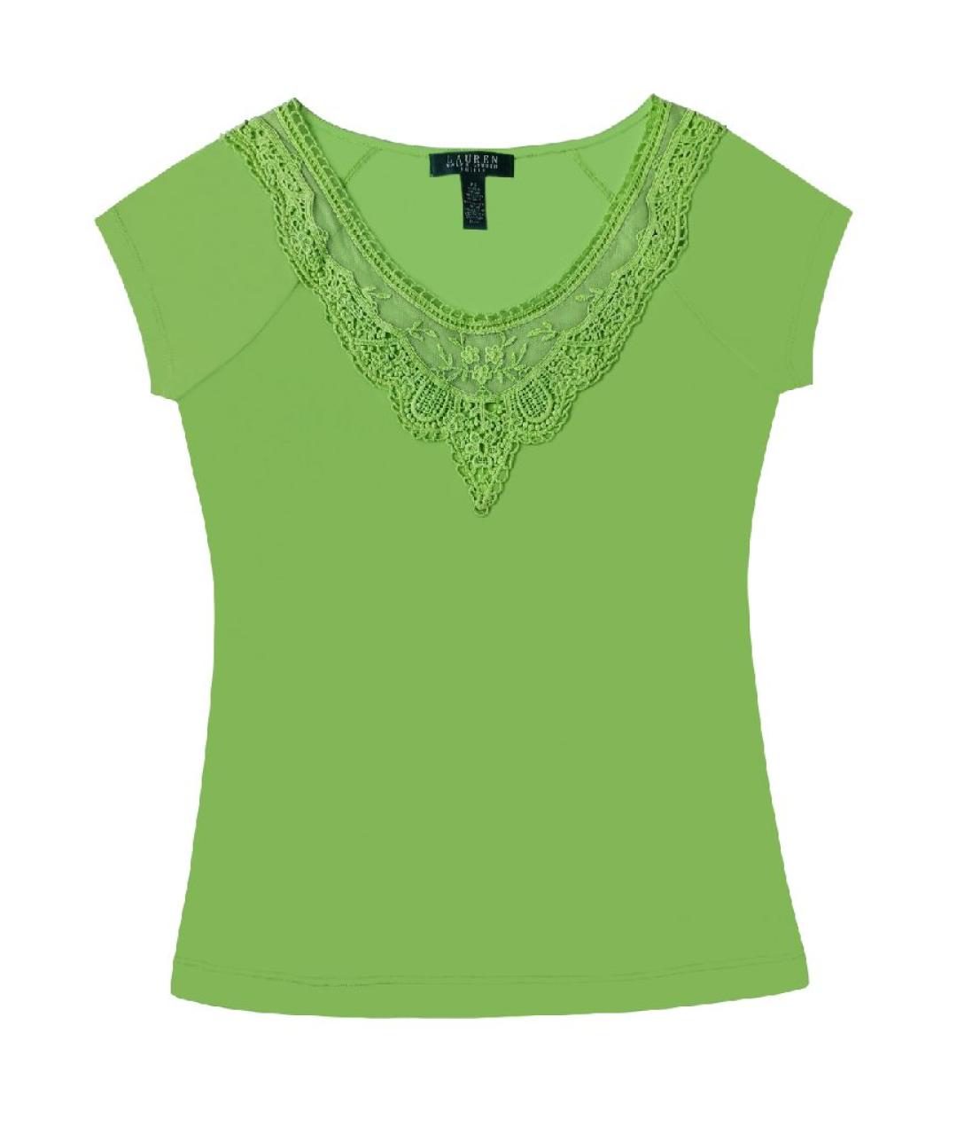RALPH LAUREN Зеленая хлопковая футболка, фото 7