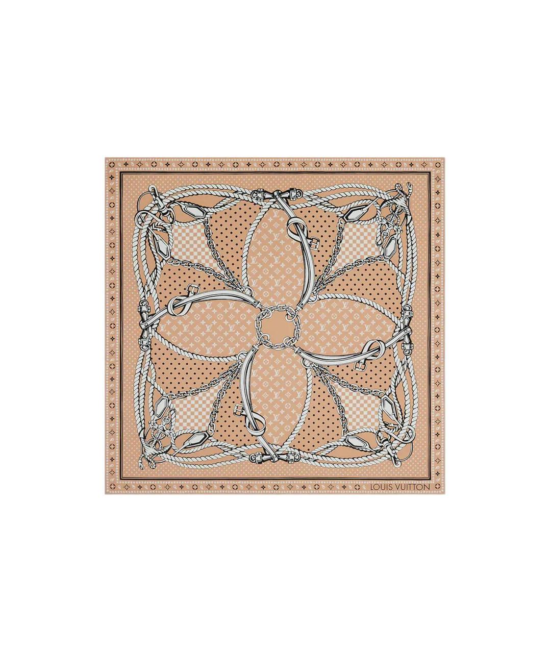 LOUIS VUITTON Бежевый шарф, фото 3