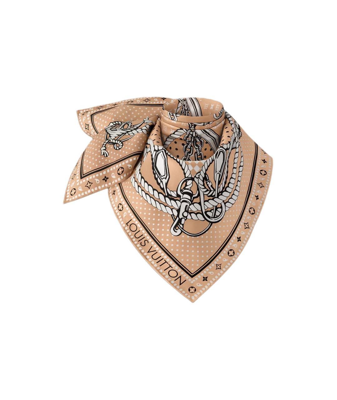 LOUIS VUITTON Бежевый шарф, фото 2