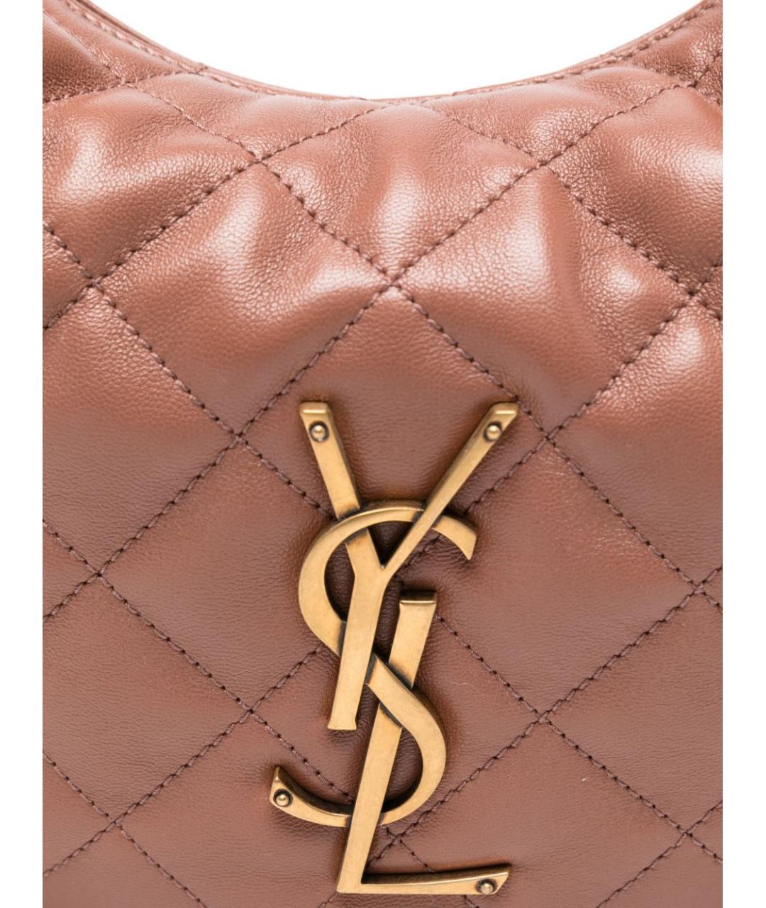SAINT LAURENT Розовая кожаная сумка через плечо, фото 3