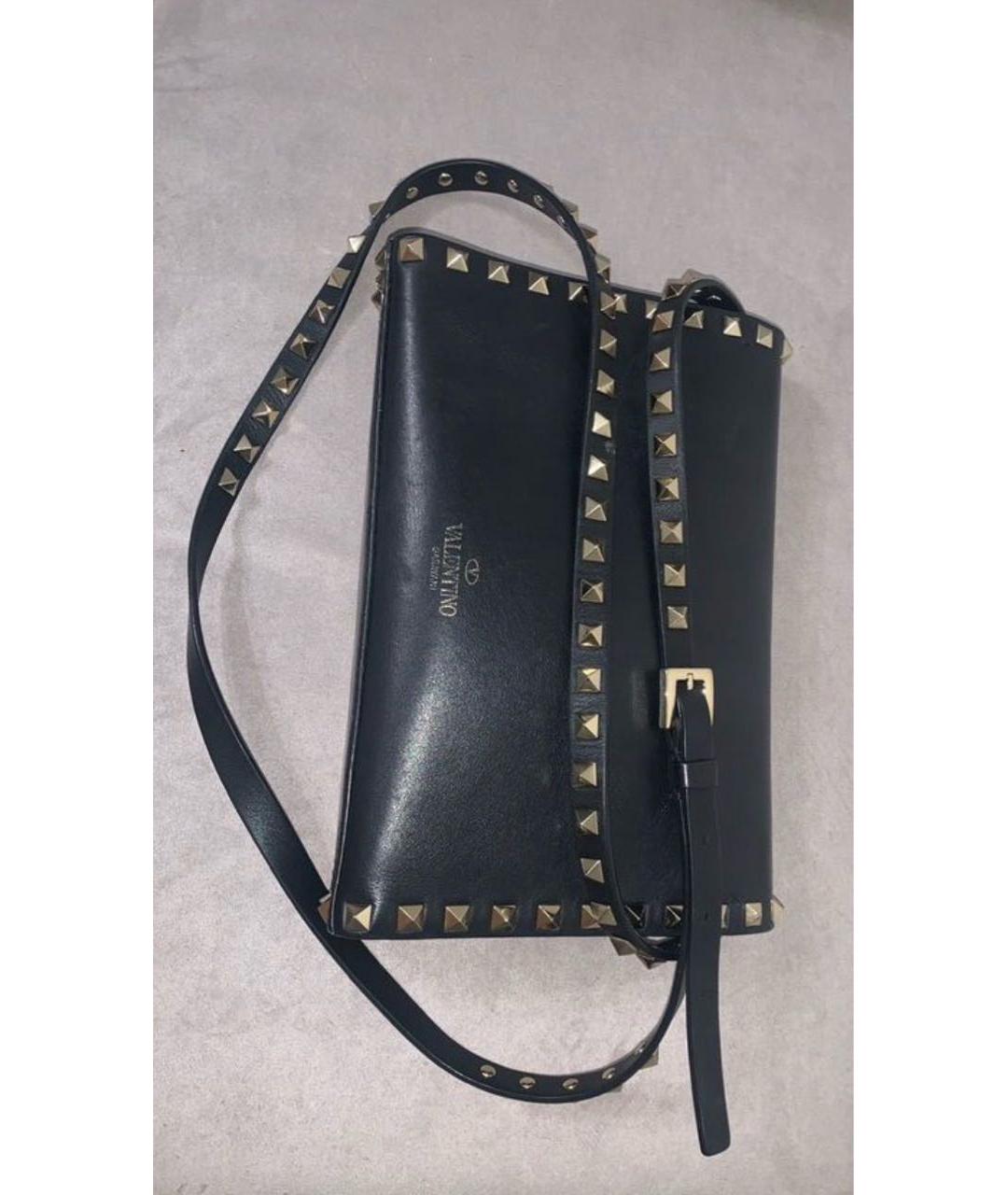 VALENTINO Черная кожаная сумка через плечо, фото 2