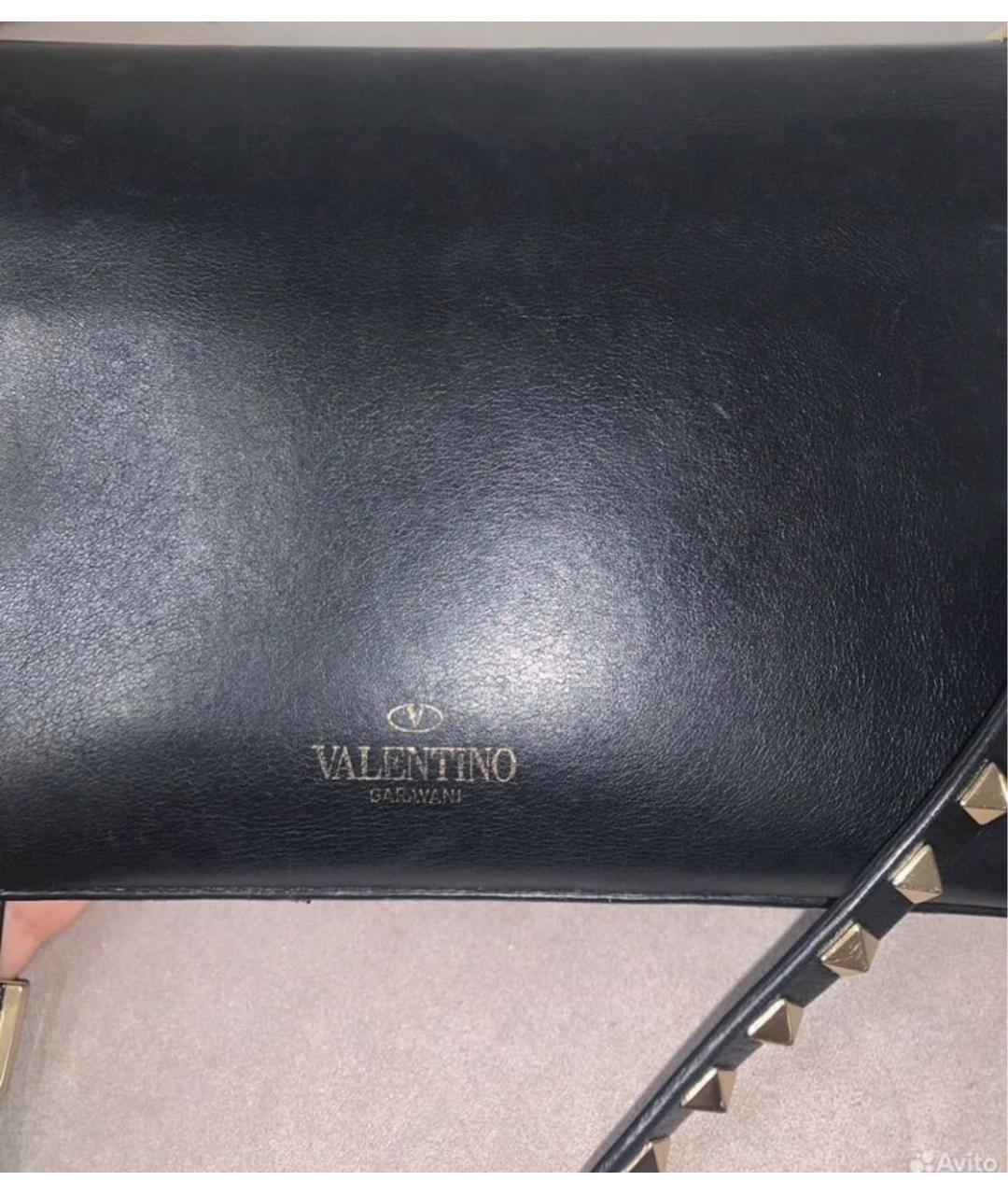 VALENTINO Черная кожаная сумка через плечо, фото 3