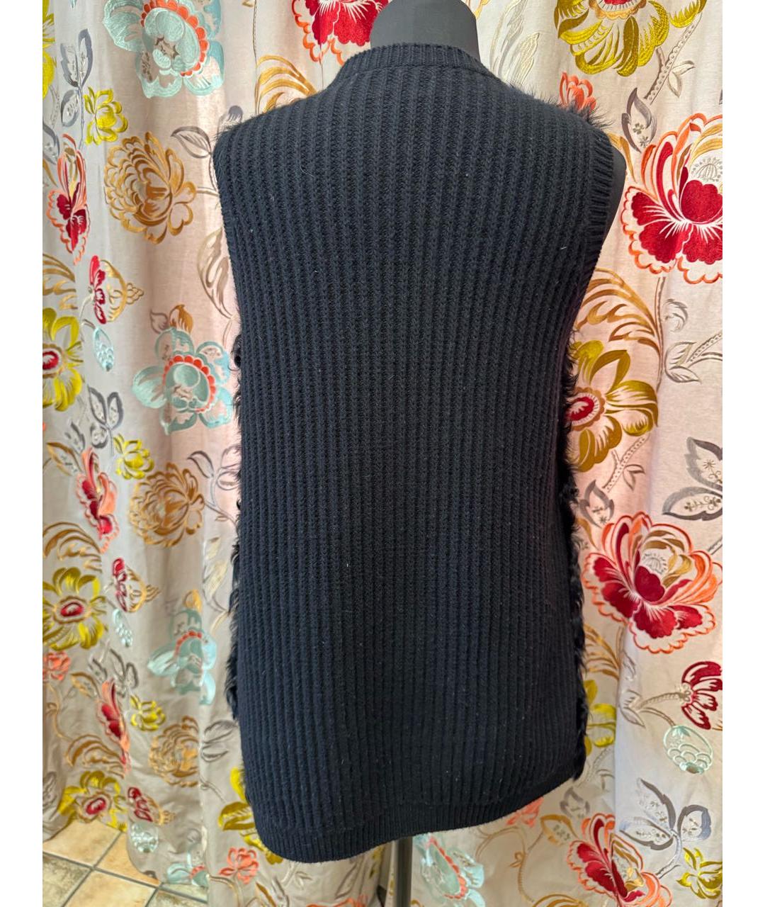 FALCONERI Черный шерстяной жилет, фото 2