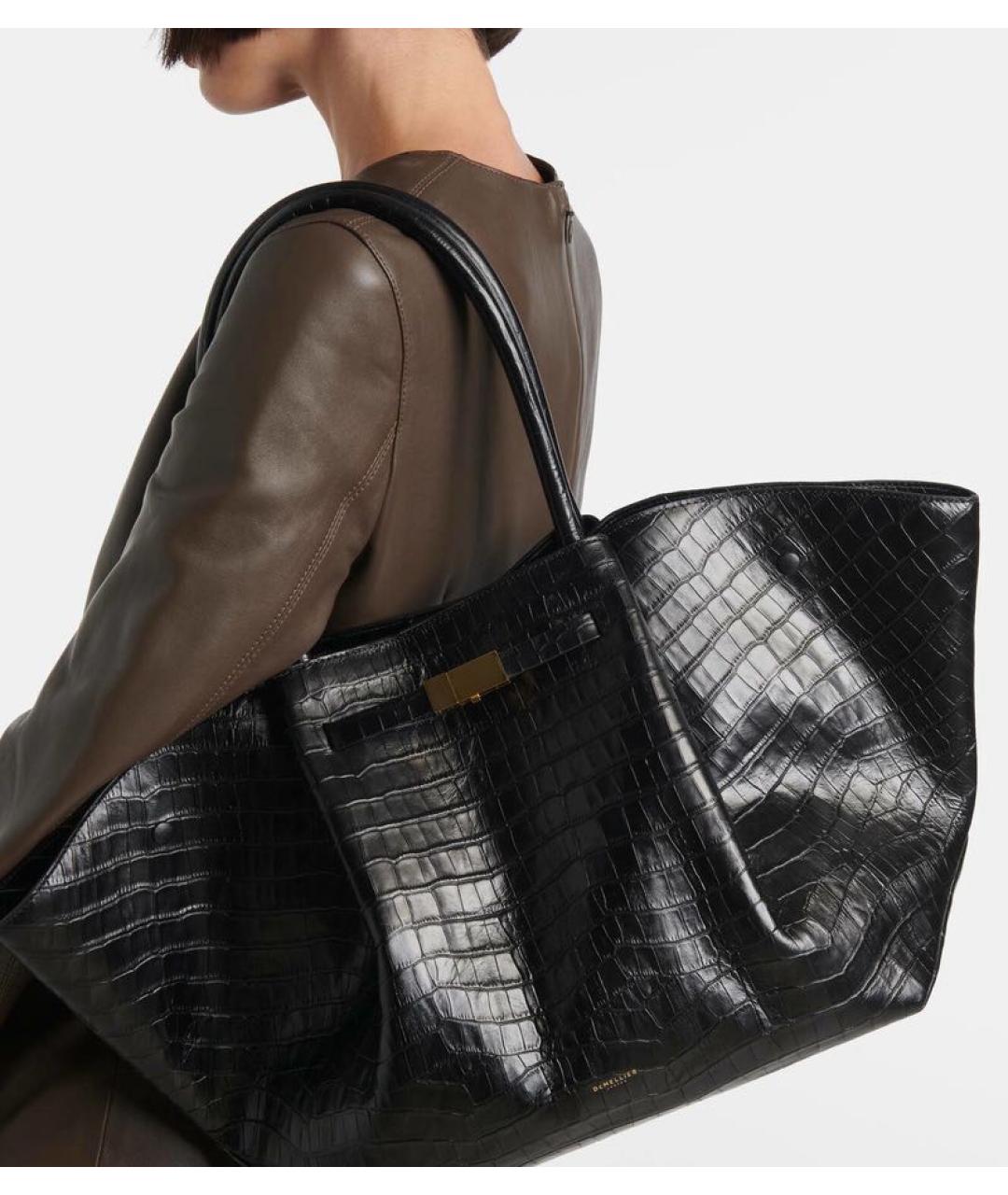 DEMELLIER Черная кожаная сумка тоут, фото 4