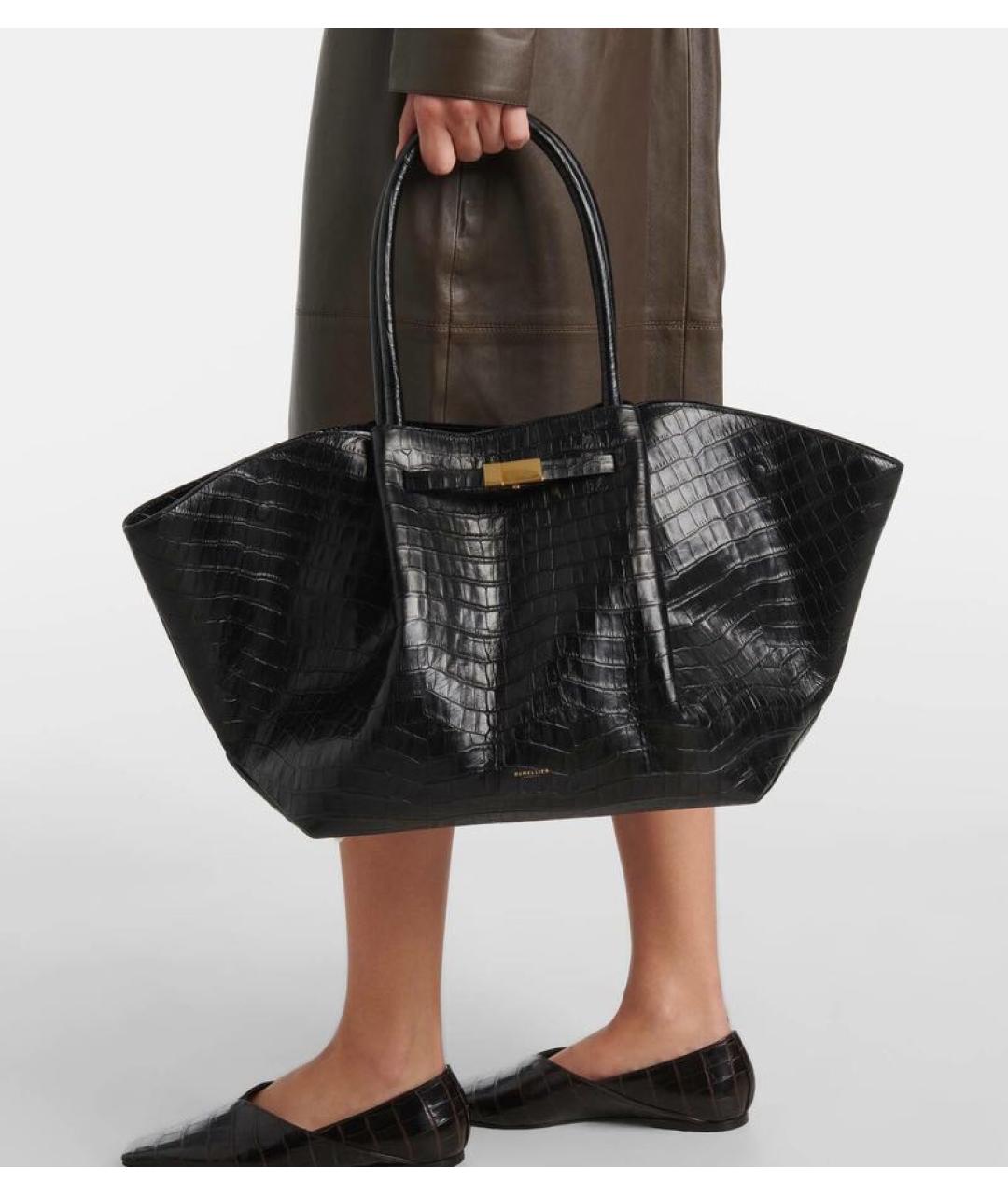 DEMELLIER Черная кожаная сумка тоут, фото 2