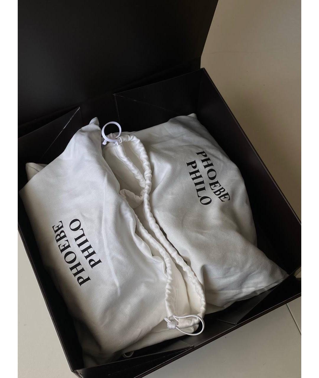 PHOEBE PHILO Бордовые кожаные мюли, фото 6