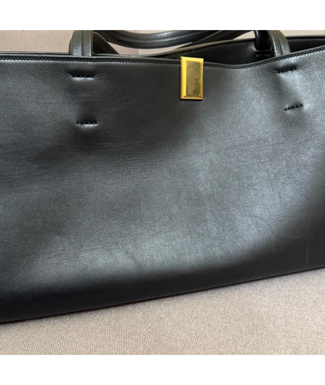 PHOEBE PHILO Черная кожаная сумка тоут, фото 5