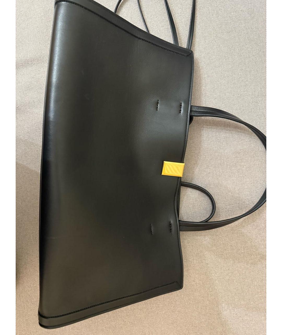 PHOEBE PHILO Черная кожаная сумка тоут, фото 7