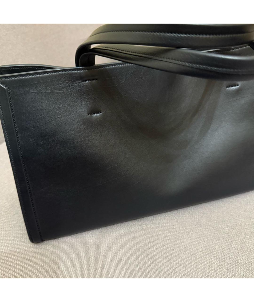 PHOEBE PHILO Черная кожаная сумка тоут, фото 3
