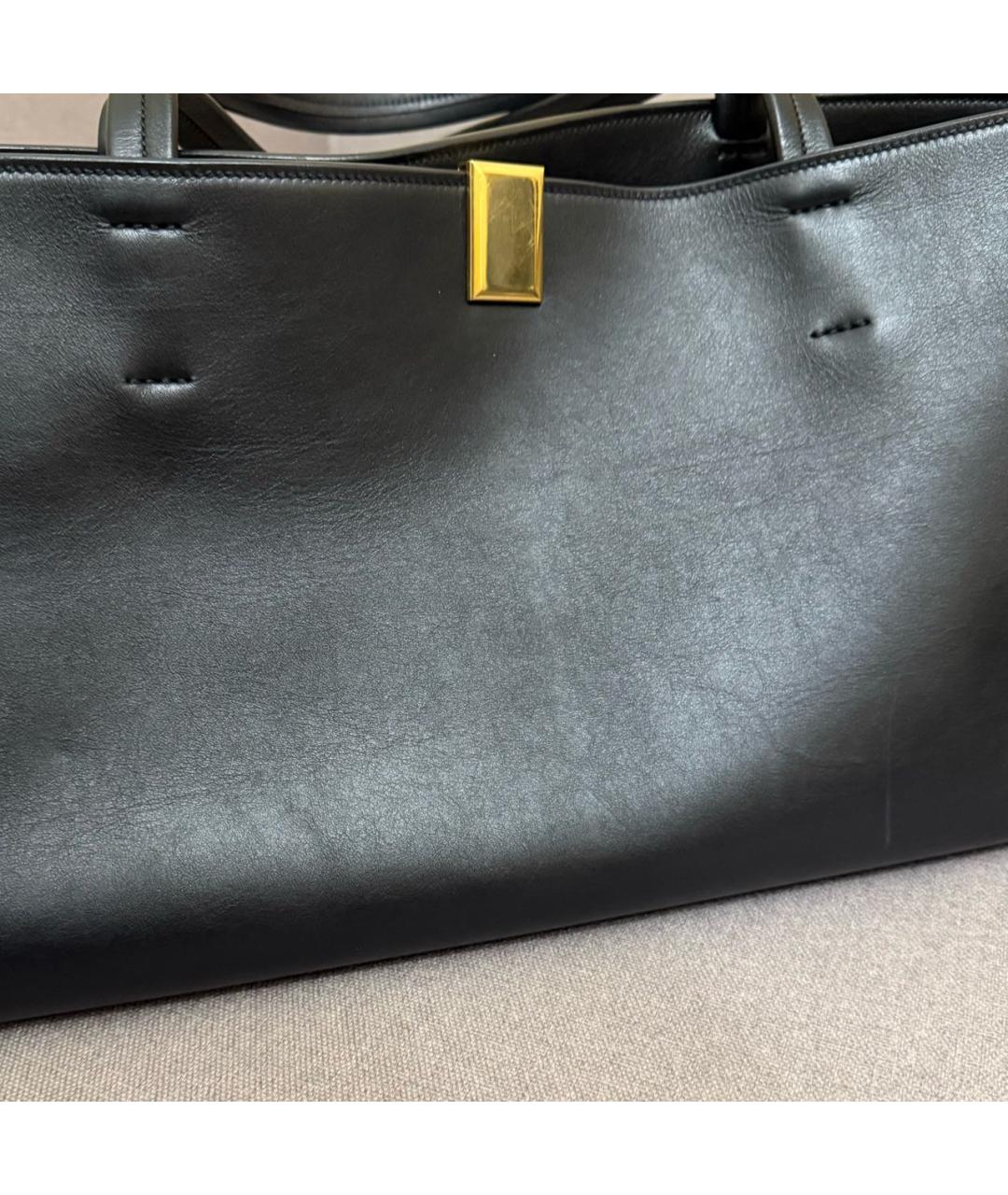 PHOEBE PHILO Черная кожаная сумка с короткими ручками, фото 8