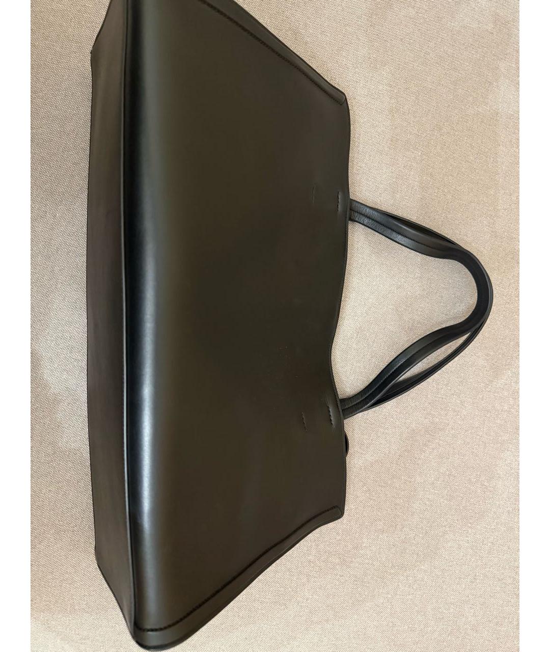 PHOEBE PHILO Черная кожаная сумка с короткими ручками, фото 5