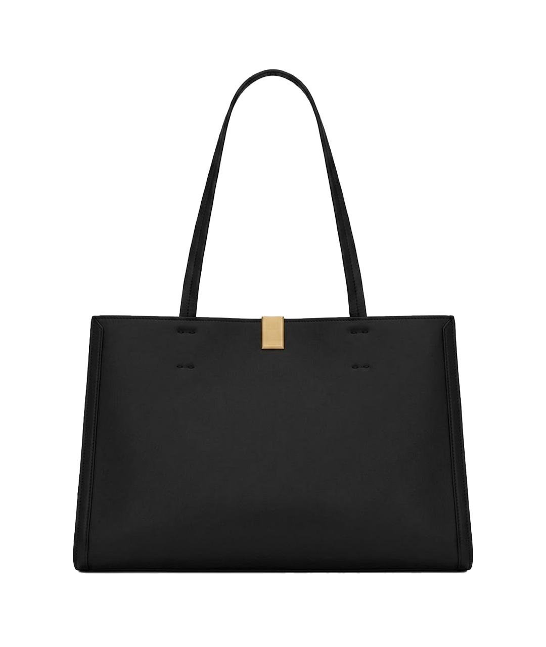 PHOEBE PHILO Черная кожаная сумка с короткими ручками, фото 1