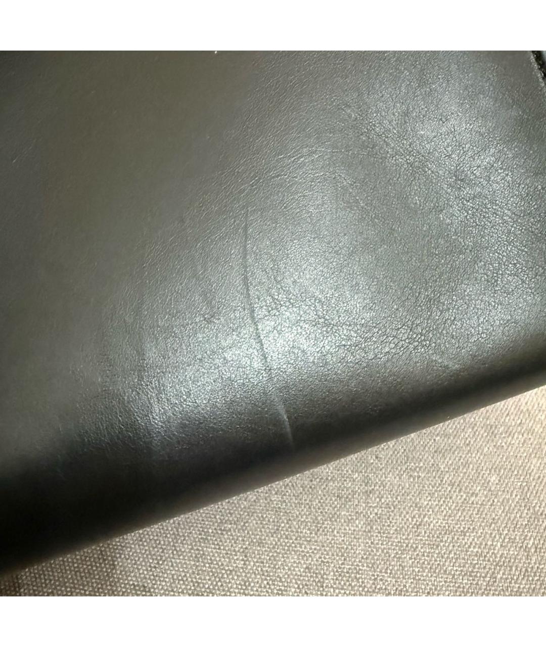 PHOEBE PHILO Черная кожаная сумка с короткими ручками, фото 6