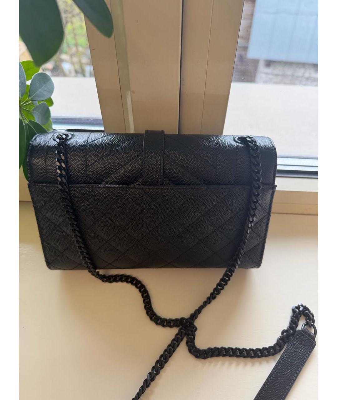 SAINT LAURENT Черная кожаная сумка через плечо, фото 8