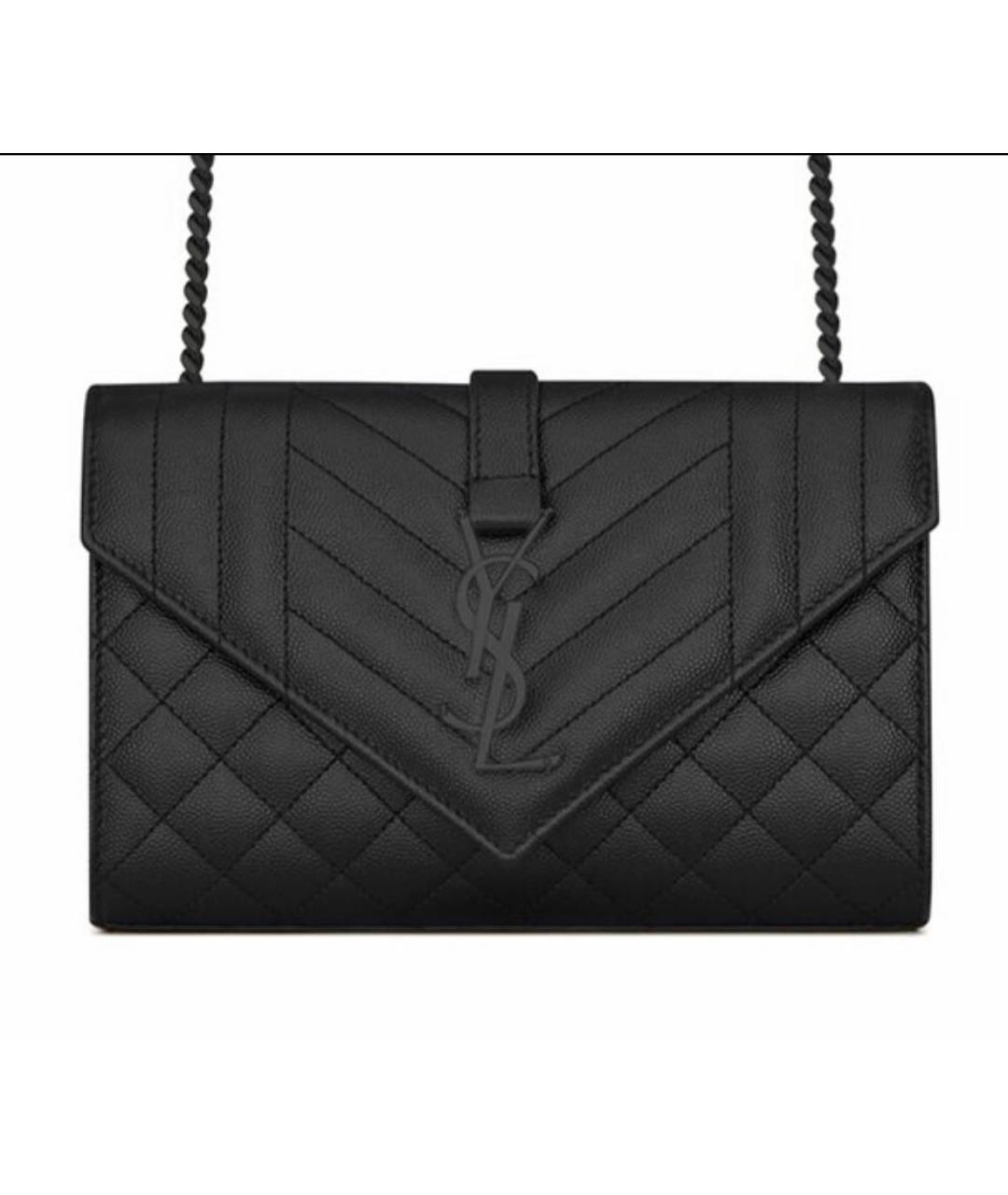 SAINT LAURENT Черная кожаная сумка через плечо, фото 9