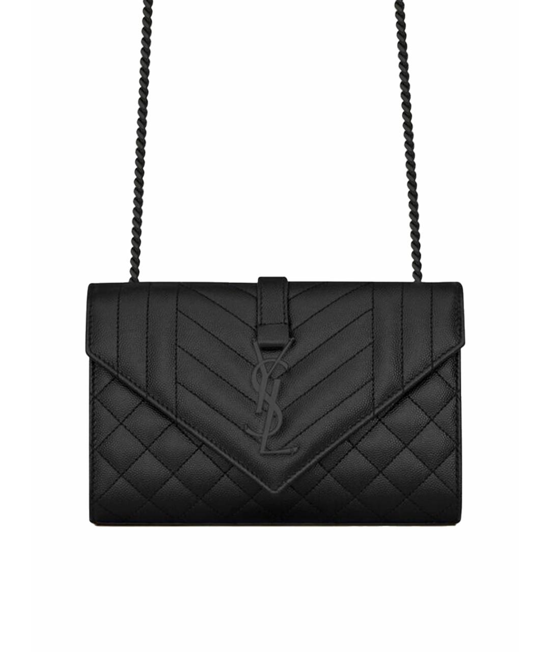 SAINT LAURENT Черная кожаная сумка через плечо, фото 1