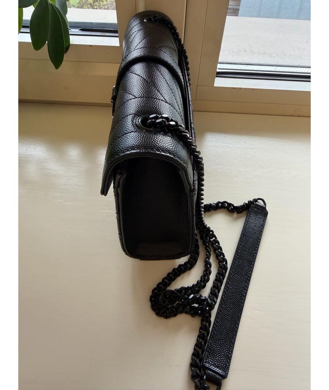 SAINT LAURENT Черная кожаная сумка через плечо, фото 6