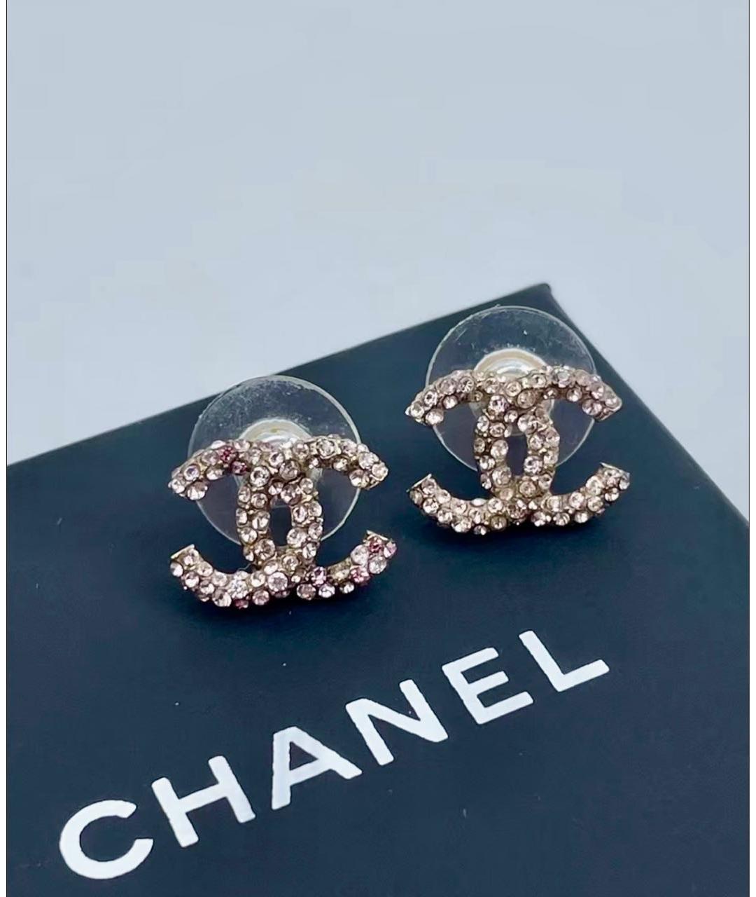 CHANEL Золотые металлические серьги, фото 2