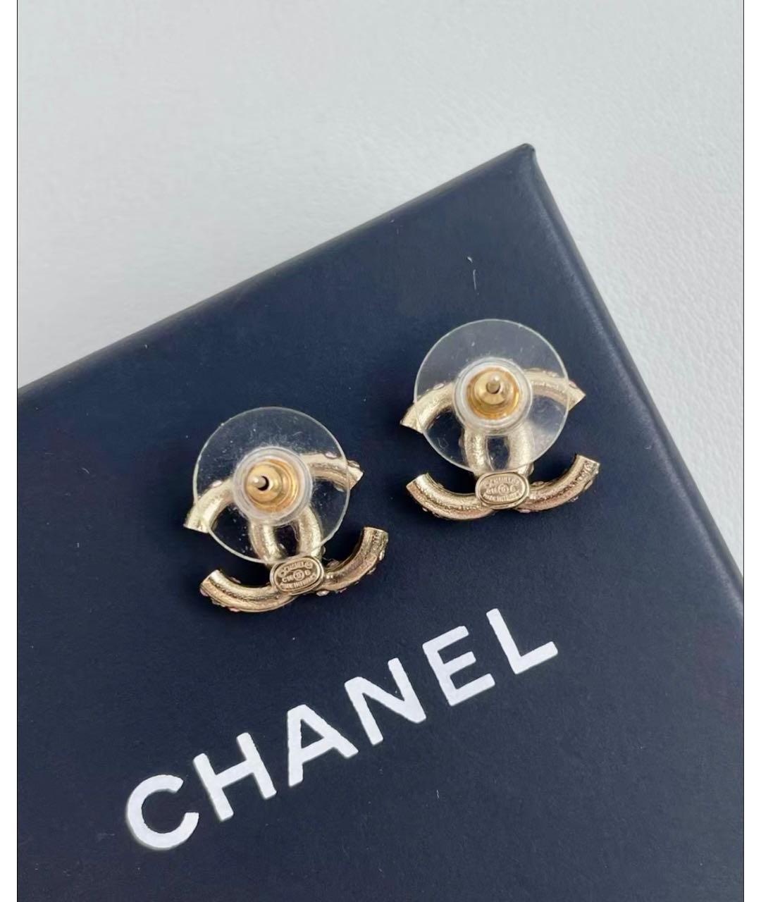 CHANEL Золотые металлические серьги, фото 3