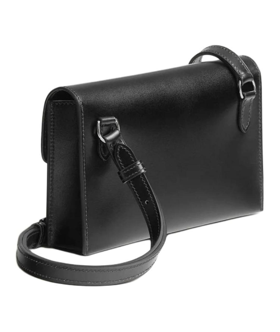 HERMES Черная кожаная сумка на плечо, фото 3