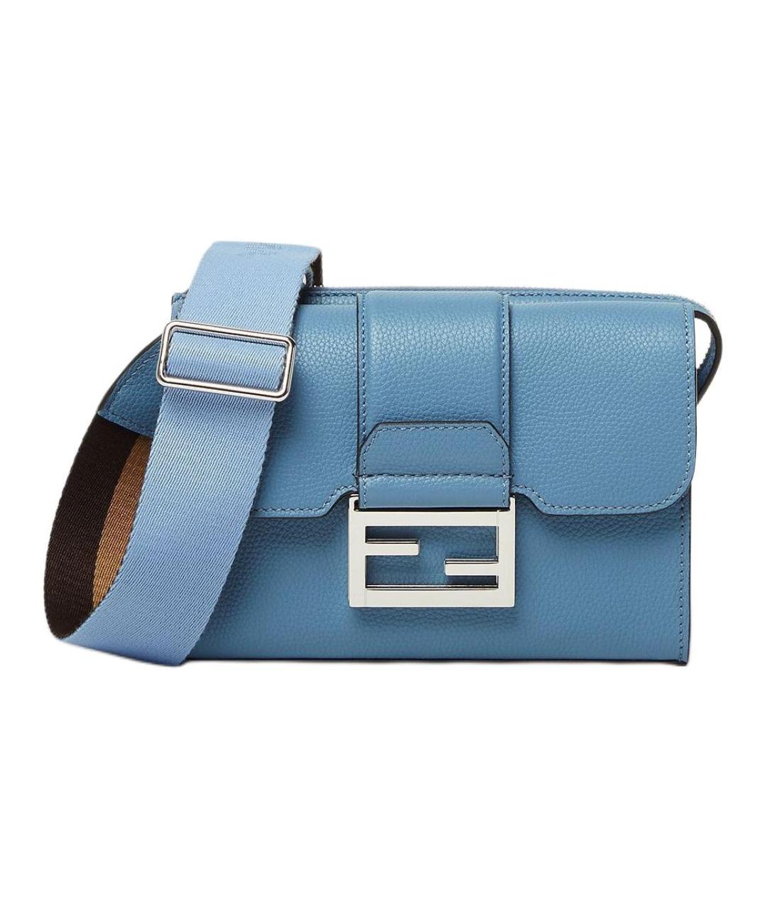 FENDI Синяя кожаная сумка на плечо, фото 1