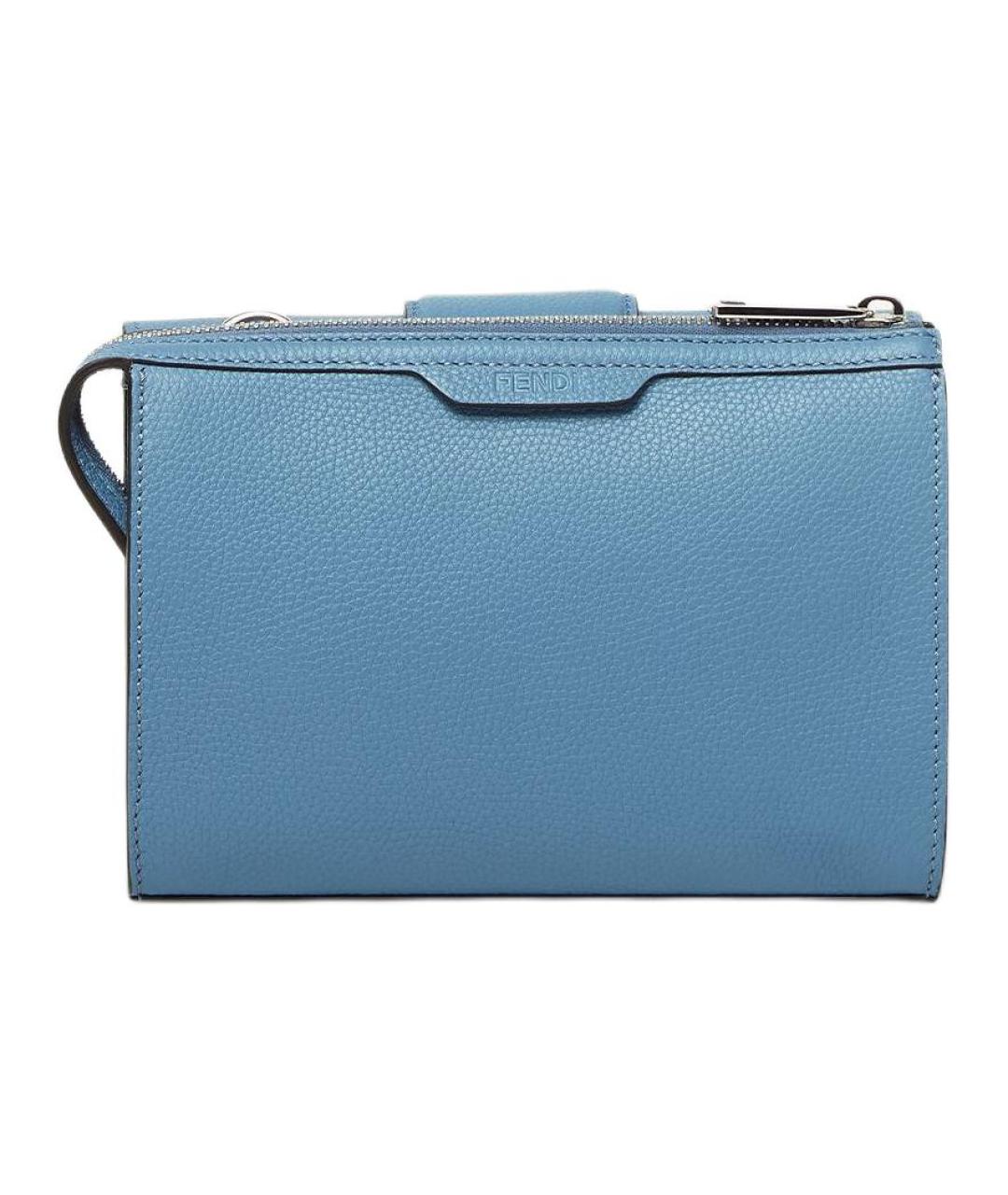 FENDI Синяя кожаная сумка на плечо, фото 3