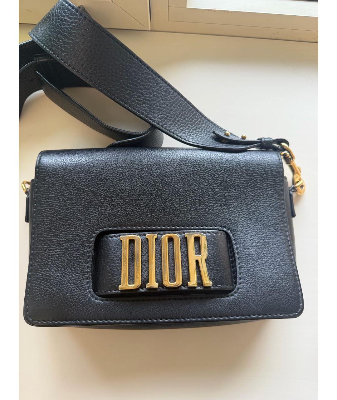 CHRISTIAN DIOR Черная кожаная сумка через плечо, фото 2