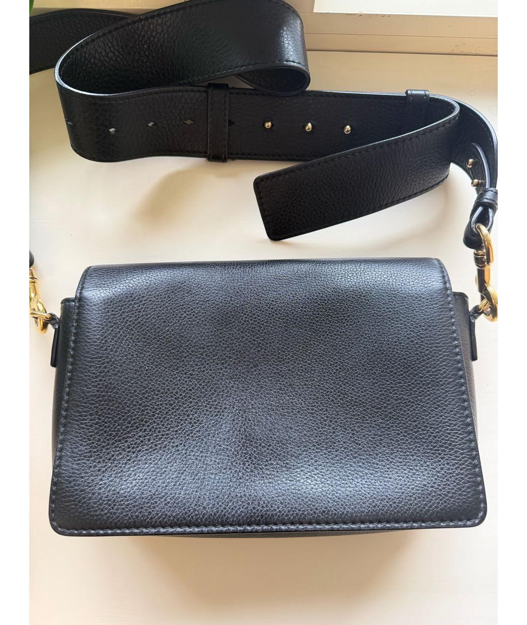 CHRISTIAN DIOR Черная кожаная сумка через плечо, фото 5