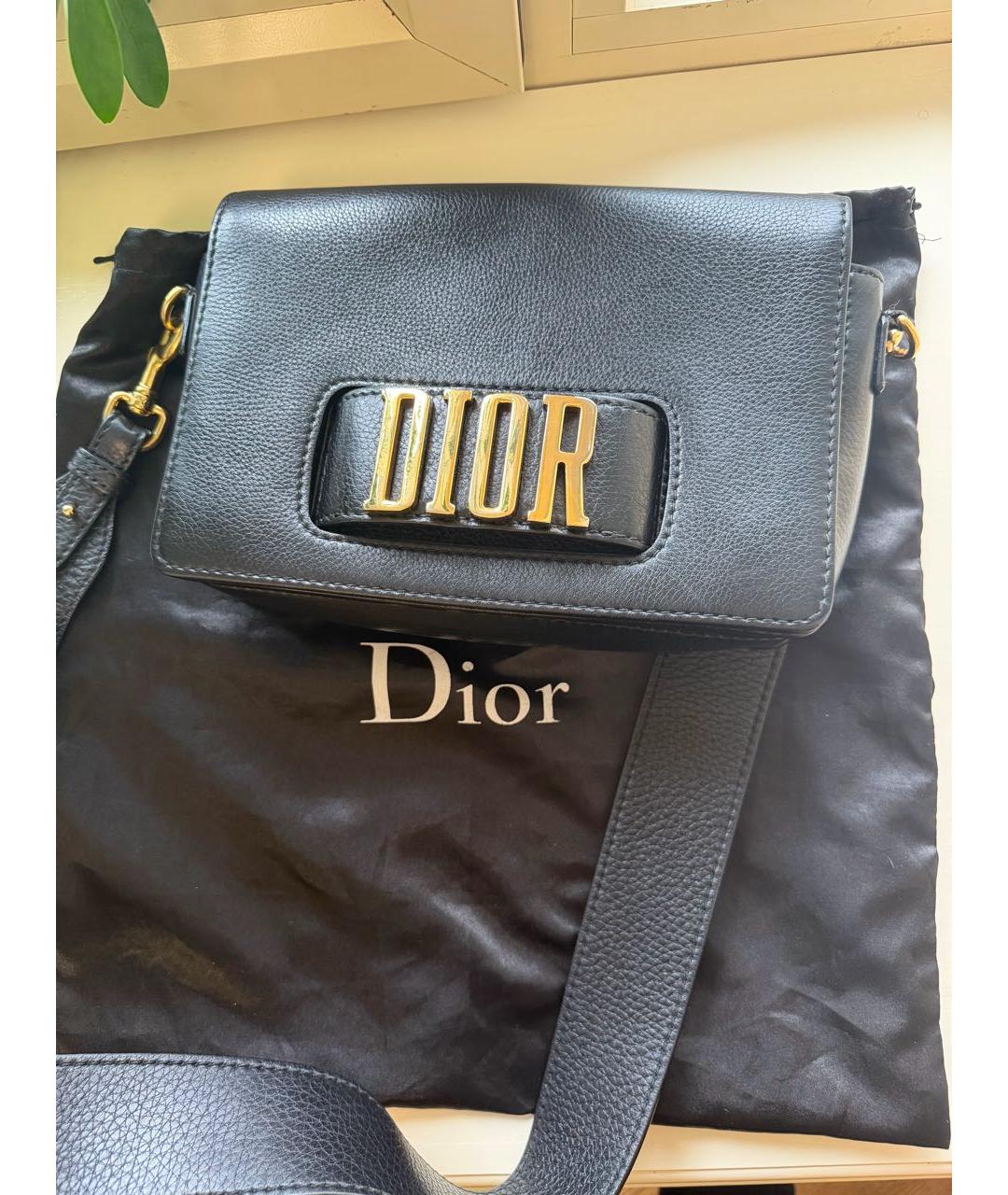 CHRISTIAN DIOR Черная кожаная сумка через плечо, фото 7