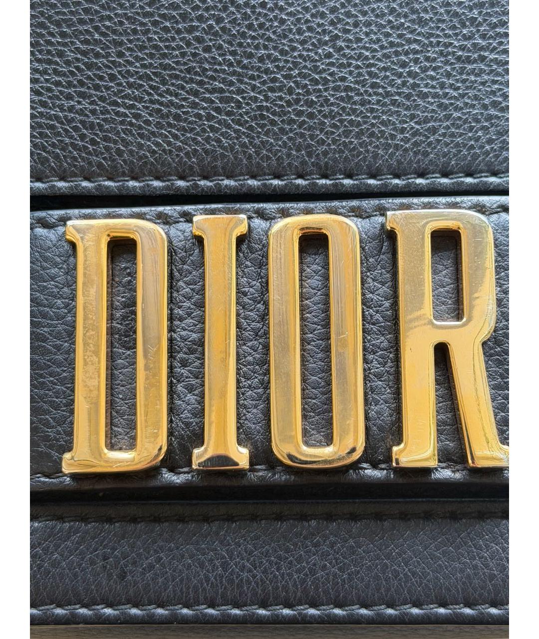 CHRISTIAN DIOR Черная кожаная сумка через плечо, фото 6