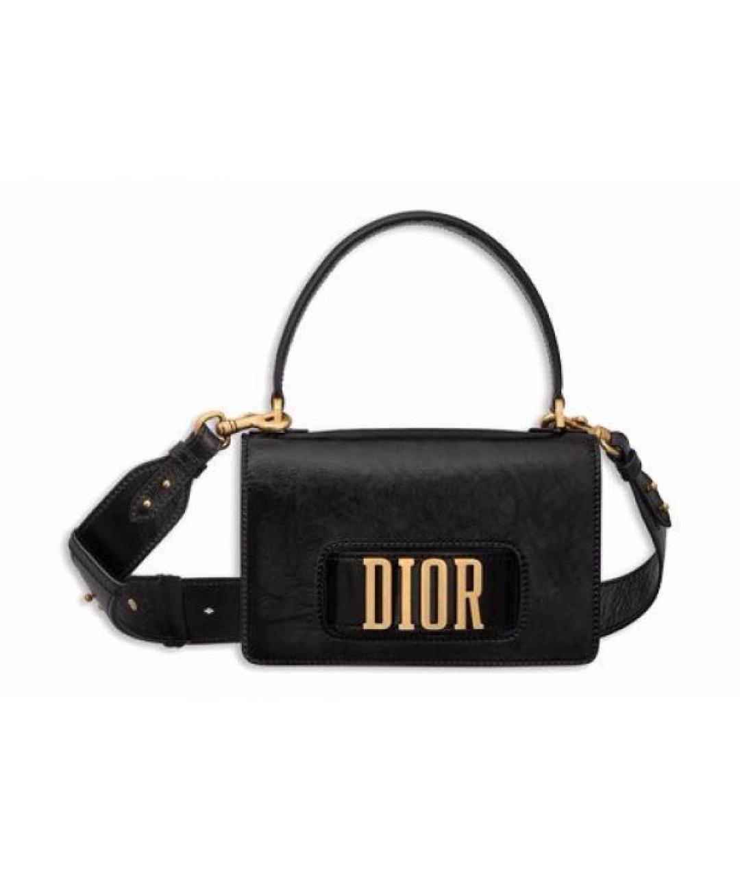 CHRISTIAN DIOR Черная кожаная сумка через плечо, фото 8